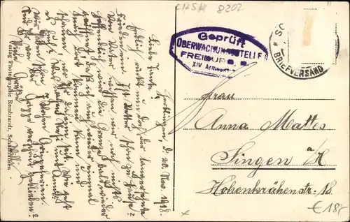 Ak Herblingen Kanton Schaffhausen, Post, Schloss, Spezerei-Handlung C. Surbeck