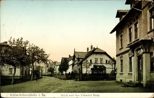 Ak Kleinschweidnitz Großschweidnitz in Sachsen, Straßenpartie, Löbauer Berg