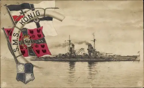 Ak Deutsches Kriegsschiff, SMS König, Kaiserliche Marine, NPG, GLK