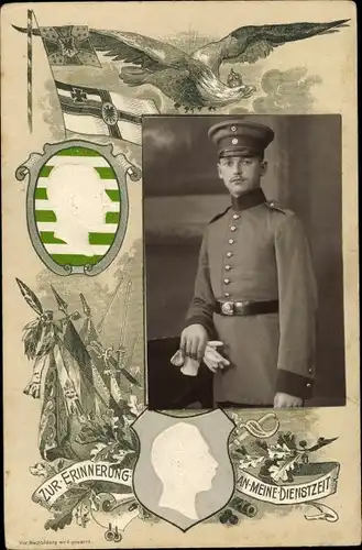 Passepartout Foto Ak Deutscher Soldat in Uniform, Standportrait