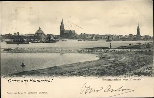 Ak Emmerich am Niederrhein, Gesamtansicht, Kirche