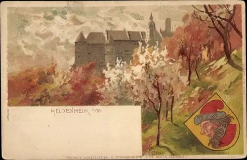 Künstler Wappen Litho Heidenheim an der Brenz, Schloss