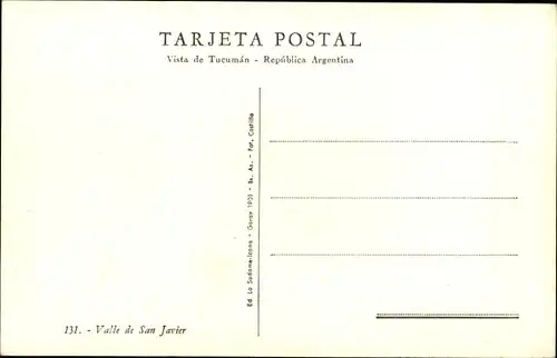 Ak Tucumán Argentinien, Valle de San Javier