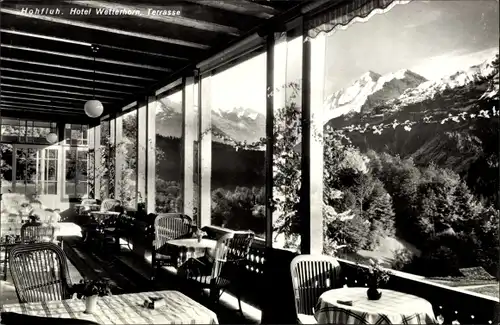 Ak Hohfluh Hasliberg Kt. Bern Schweiz, Hotel Wetterhorn, Terrasse