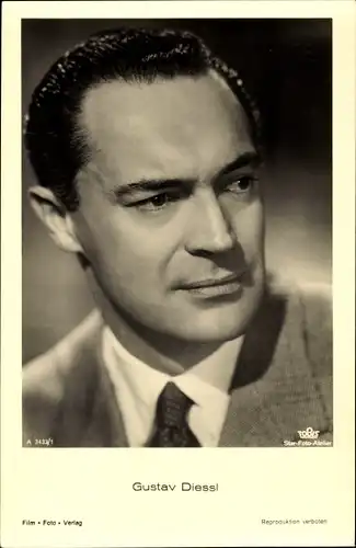 Ak Schauspieler Gustav Diessl, Portrait, Anzug, Film Foto Verlag A 3433/1