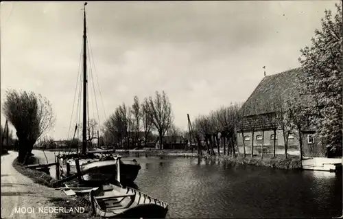 Ak Haarlem Nordholland, Wasserpartie, Schiff