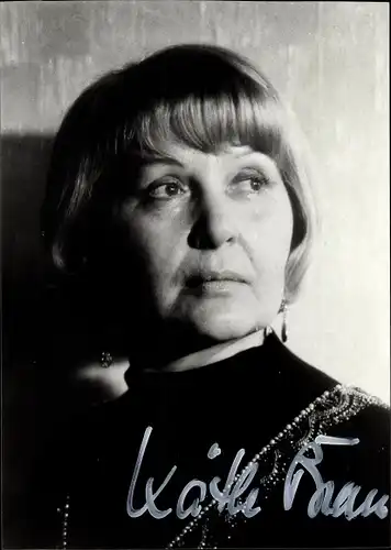 Foto Ak Schauspielerin Käthe Braun, Portrait, Autogramm