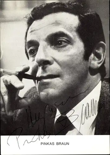 Ak Schauspieler Pinkas Braun, Portrait, Autogramm