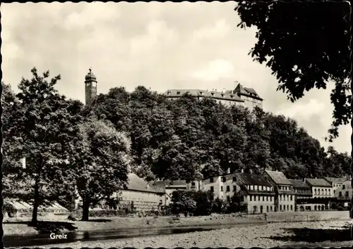 Ak Greiz im Vogtland, Panorama, Turm