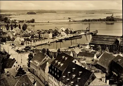 Ak Wolgast in Mecklenburg Vorpommern, Hafen, Schiffe, Panorama