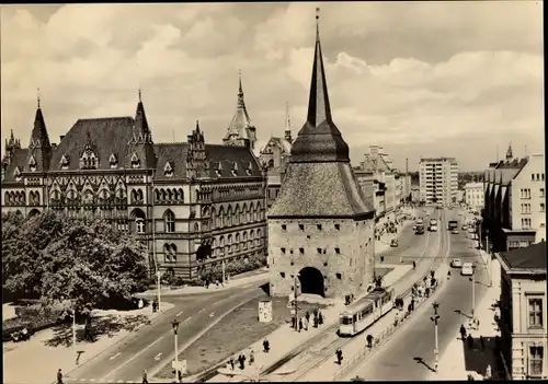 Ak Hansestadt Rostock, Steintor, Straßenbahn