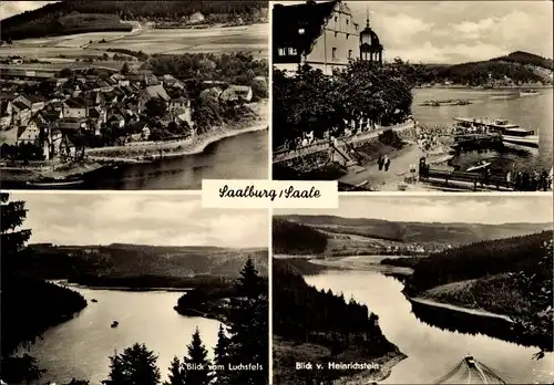 Ak Saalburg in Thüringen, Panorama, Blick vom Luchsfels, Blick vom Heinrichstein