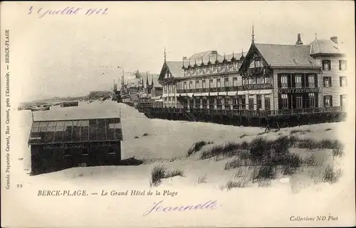 Ak Berck Plage Pas de Calais, Le Grand Hotel de la Plage