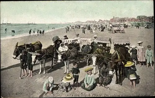 Ak Berck Plage Pas de Calais, Kranke Autos am Strand