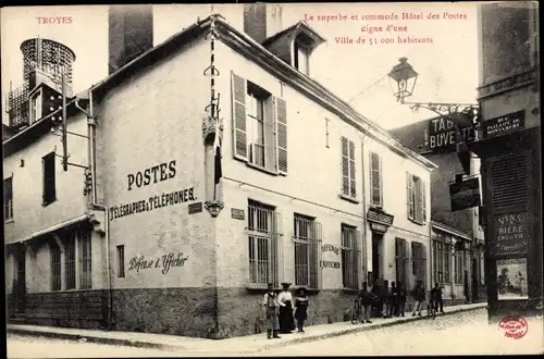 Ak Troyes Aube, Hotel des Postes