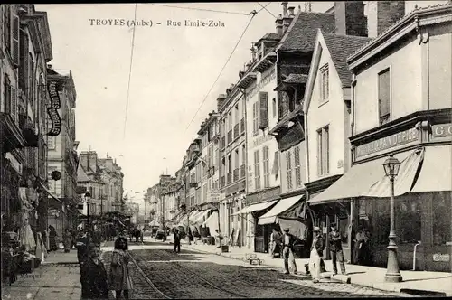 Ak Troyes Aube, Rue Emile Zola