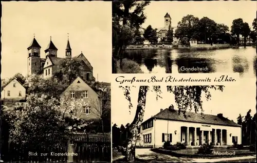 Ak Bad Klosterlausnitz in Thüringen, Klosterkirche, Gondelteich, Moorbad