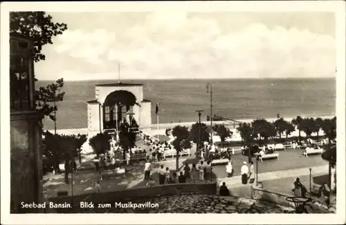 Ak Ostseebad Bansin Heringsdorf auf Usedom, Blick zum Musikpavillon