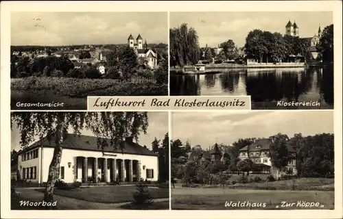 Ak Bad Klosterlausnitz, Gesamtansicht, Klosterteich, Waldhaus Zur Köppe, Moorbad