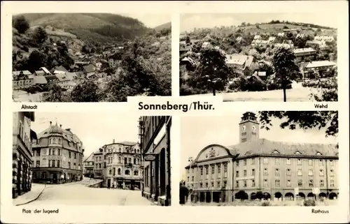 Ak Sonneberg in Thüringen, Altstadt, Platz der Jugend, Rathaus, Wehd