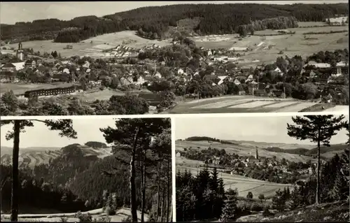 Ak Wurzbach in Thüringen, Gesamtansicht, Teilansicht