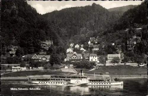 Ak Schmilka Bad Schandau Sächsische Schweiz, Ausflugsdampfer