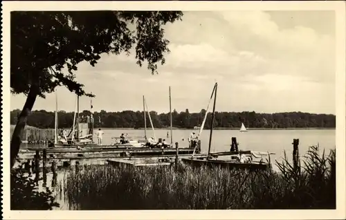 Ak Pieskow Bad Saarow in der Mark, Landungssteg für Boote