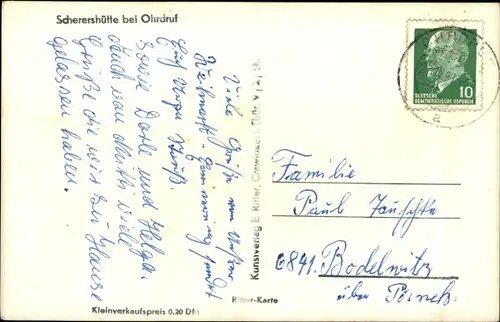 Ak Ohrdruf in Thüringen, Scherershütte