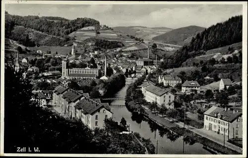 Ak Zell im Wiesental, Ortsansicht mit Kirche