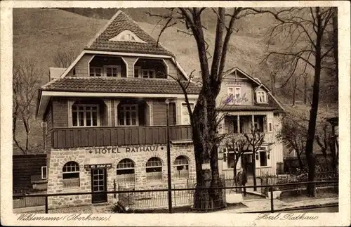 Ak Wildemann Clausthal Zellerfeld im Oberharz, Hotel Rathaus