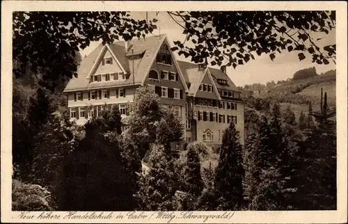 Ak Calw im Schwarzwald, Neue höhere Handelsschule