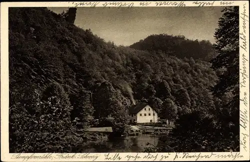 Ak Behringersmühle Gößweinstein in Oberfranken, Stempfermühle