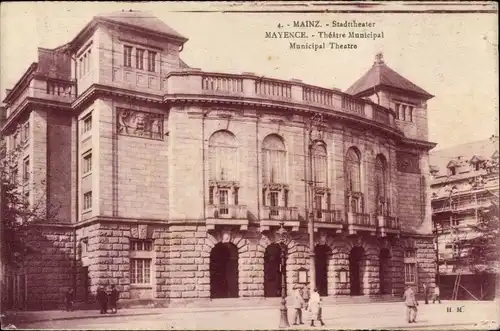 Ak Mainz am Rhein, Stadttheater