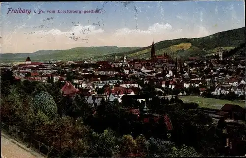 Ak Freiburg im Breisgau, vom Lorettoberg gesehen