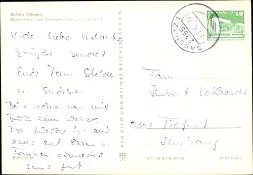 Ak Sassnitz auf Rügen, Rügen Hotel, Seemannsheim John Schehr
