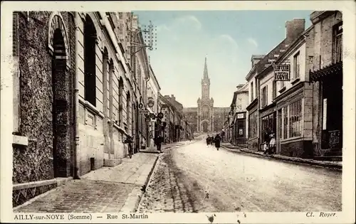 Ak Ailly sur Noye Somme, Rue St-Martin