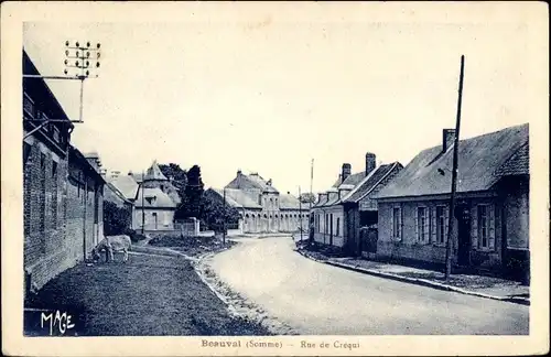 Ak Beauval Somme, Rue de Crequi