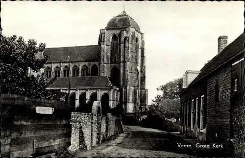 Ak Veere Zeeland Niederlande, Große Kirche
