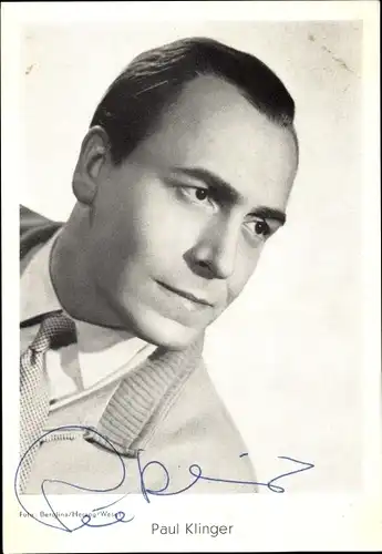 Ak Schauspieler Paul Klinger, Portrait, Autogramm