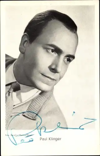 Ak Schauspieler Paul Klinger, Portrait, Autogramm