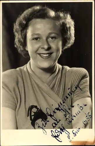 Foto Schauspielerin? Edith Kirmsse, Portrait, Autogramm