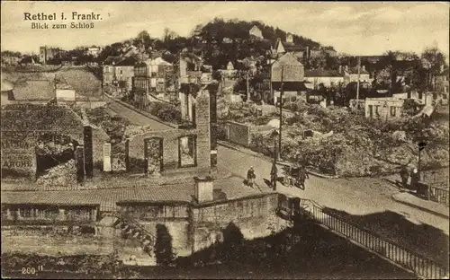 Ak Rethel Ardennes, Schloss, Kriegszerstörungen, I. WK