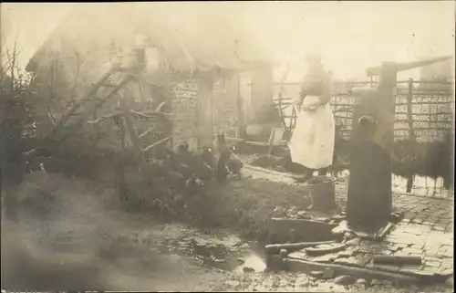 Foto Ak Belgien, Flandrischer Bauernhof, Kriegszerstörungen, November 1917