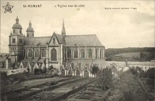 Ak Saint Hubert Wallonie Luxembourg, Die Kirche