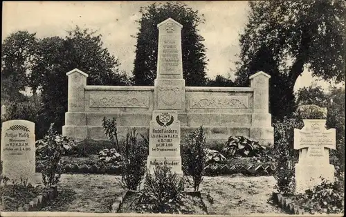 Ak Beaulieu les Fontaines Oise, Blick auf Soldatengräber, Friedhof, R. Anders, A. Rasch