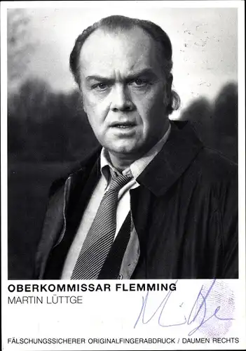 Ak Schauspieler Martin Lüttge, Portrait, Autogramm, Oberkommissar Flemming