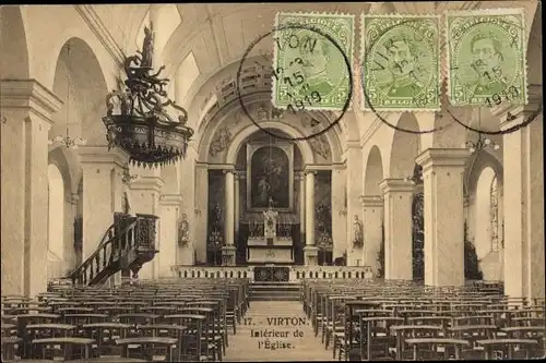 Ak Virton Wallonien Luxemburg, Kirche, Innenansicht