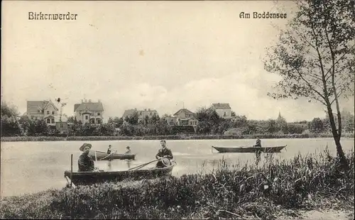 Ak Birkenwerder in Brandenburg, Ruderpartie auf dem Boddensee
