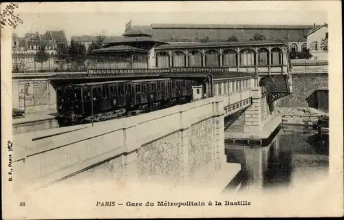 Ak Paris XII., Metropolitain-Station an der Bastille