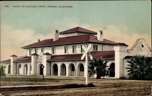Ak Fresno Kalifornien USA, Santa Fe Railroad Depot